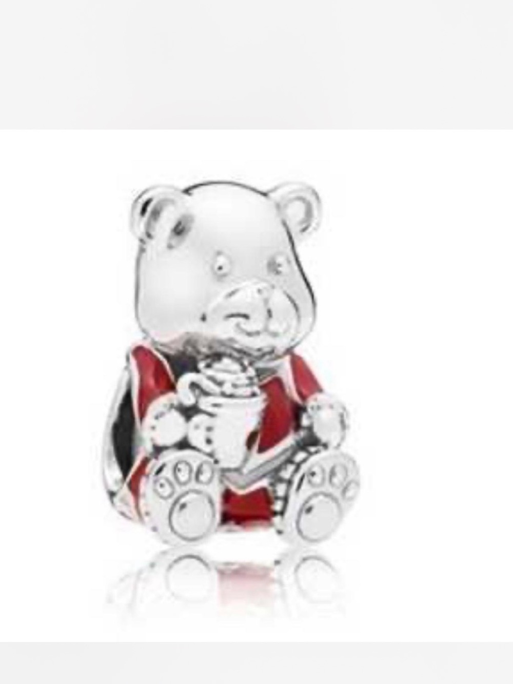 Pandora Sterling Silver and Red Bear Charm